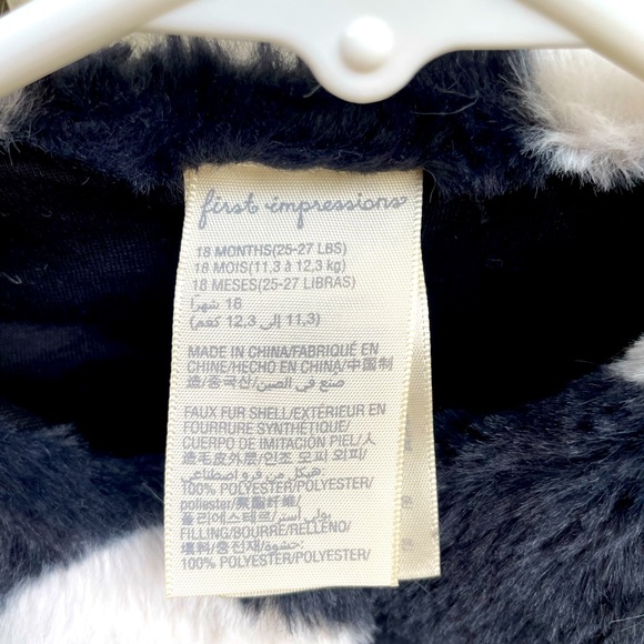 First Impressions, Black with White Polka Dots, coat, Size 18 Months - Picture 3 of 3